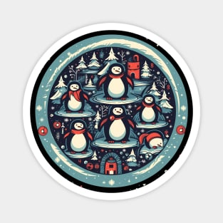 Penguin in Ornament, Love Penguins Magnet